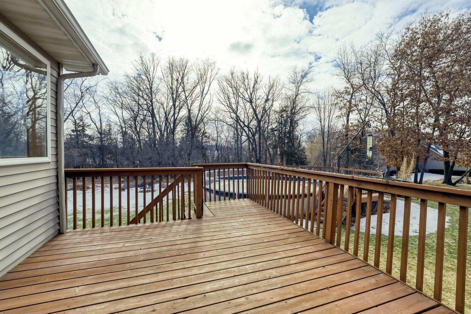 Deck View of pool, with wrap around deck.
