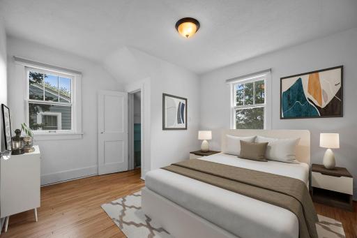 First upper level bedroom with plenty of natural light!