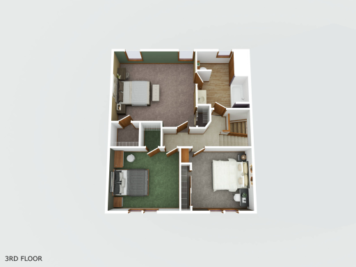 3D of upstairs - bedrooms