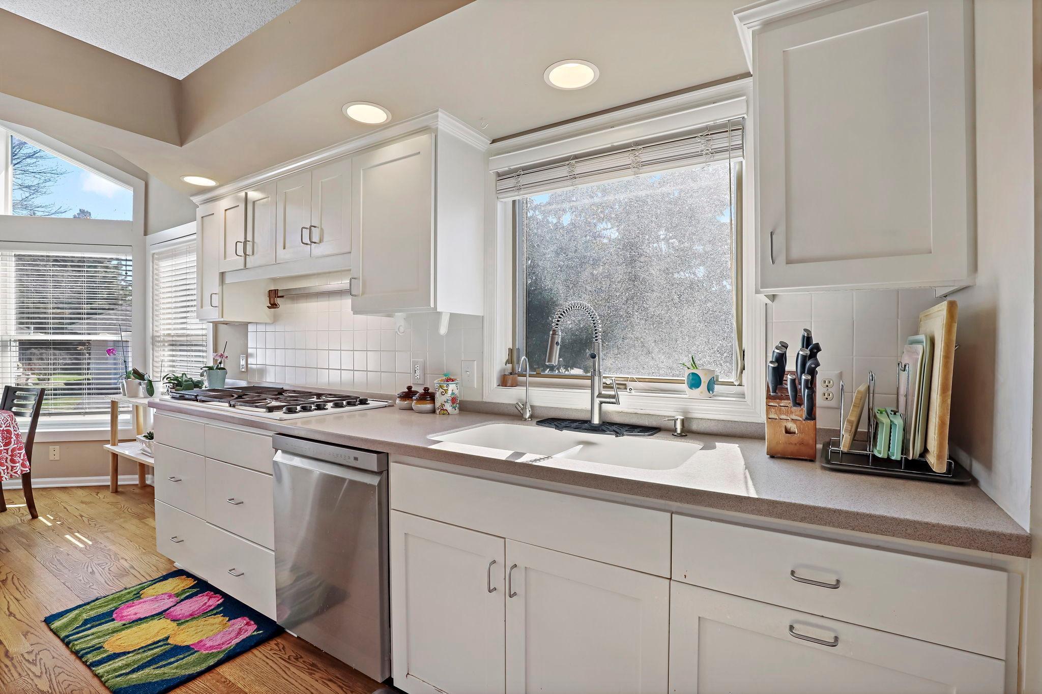 Bright kitchen window.