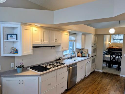Great working kitchen with corian counters & sink.