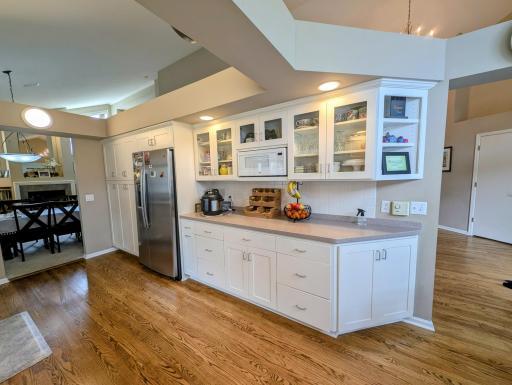 Great workspace and glass cabinets