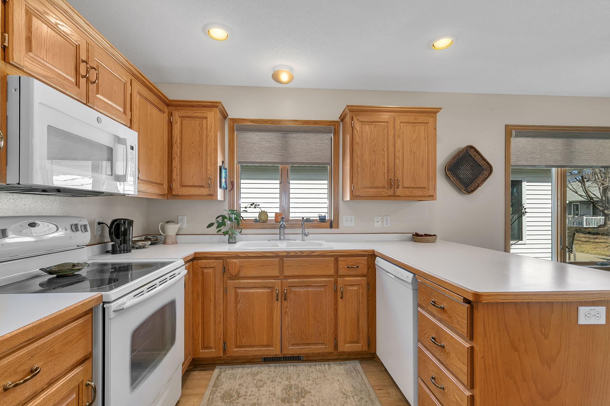 Kitchen window with electric shade