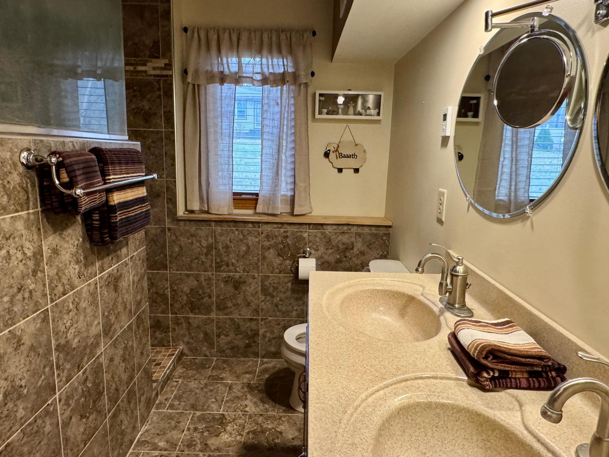 lower level 3/4 bath with heated flooring
