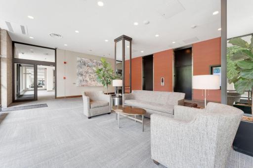 There is a lovely seating area by the elevators to the unit
