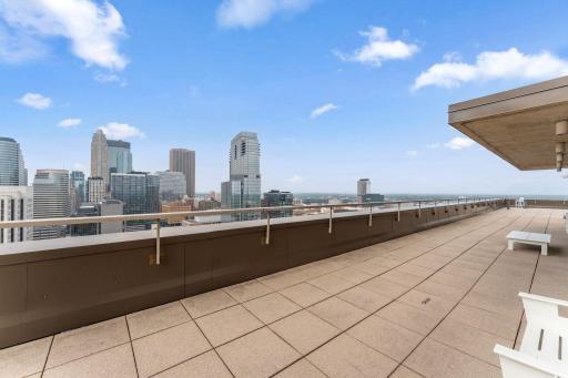 Check out that view of downtown from the rooftop terrace!