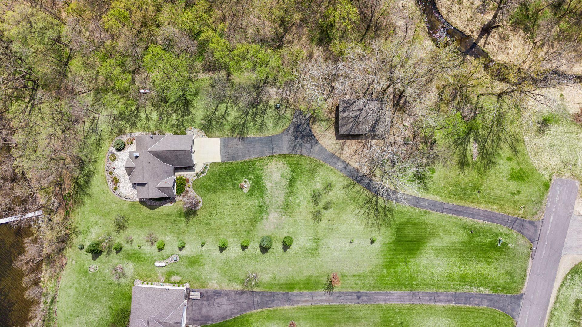 Aerial view of property from above
