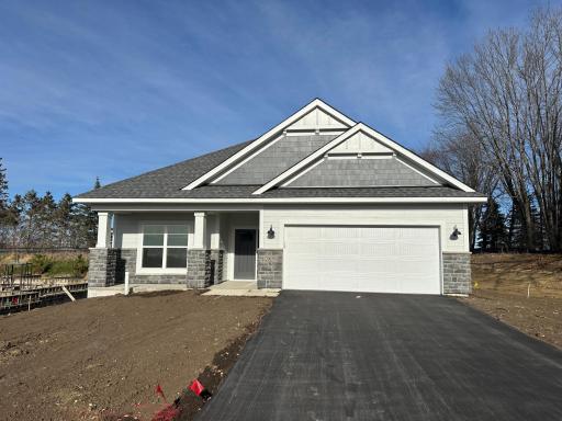 South facing front of the home! Nice front porch with a great view!
