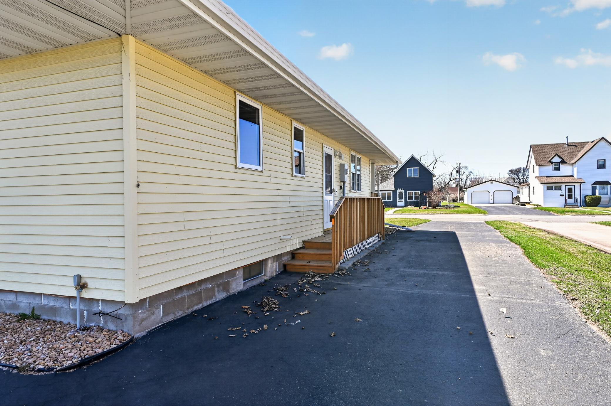Second driveway to storage garage