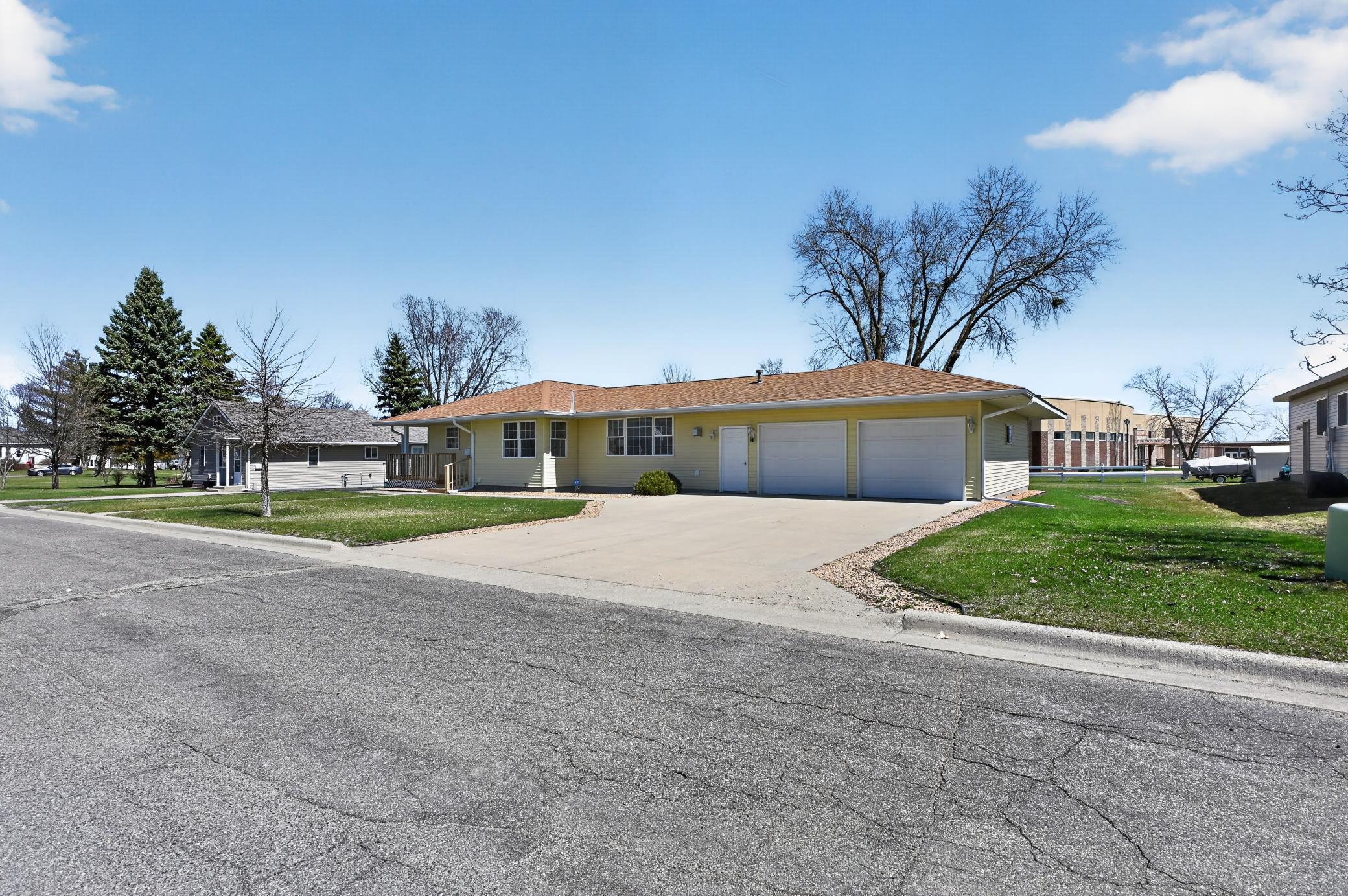 Wide concrete driveway
