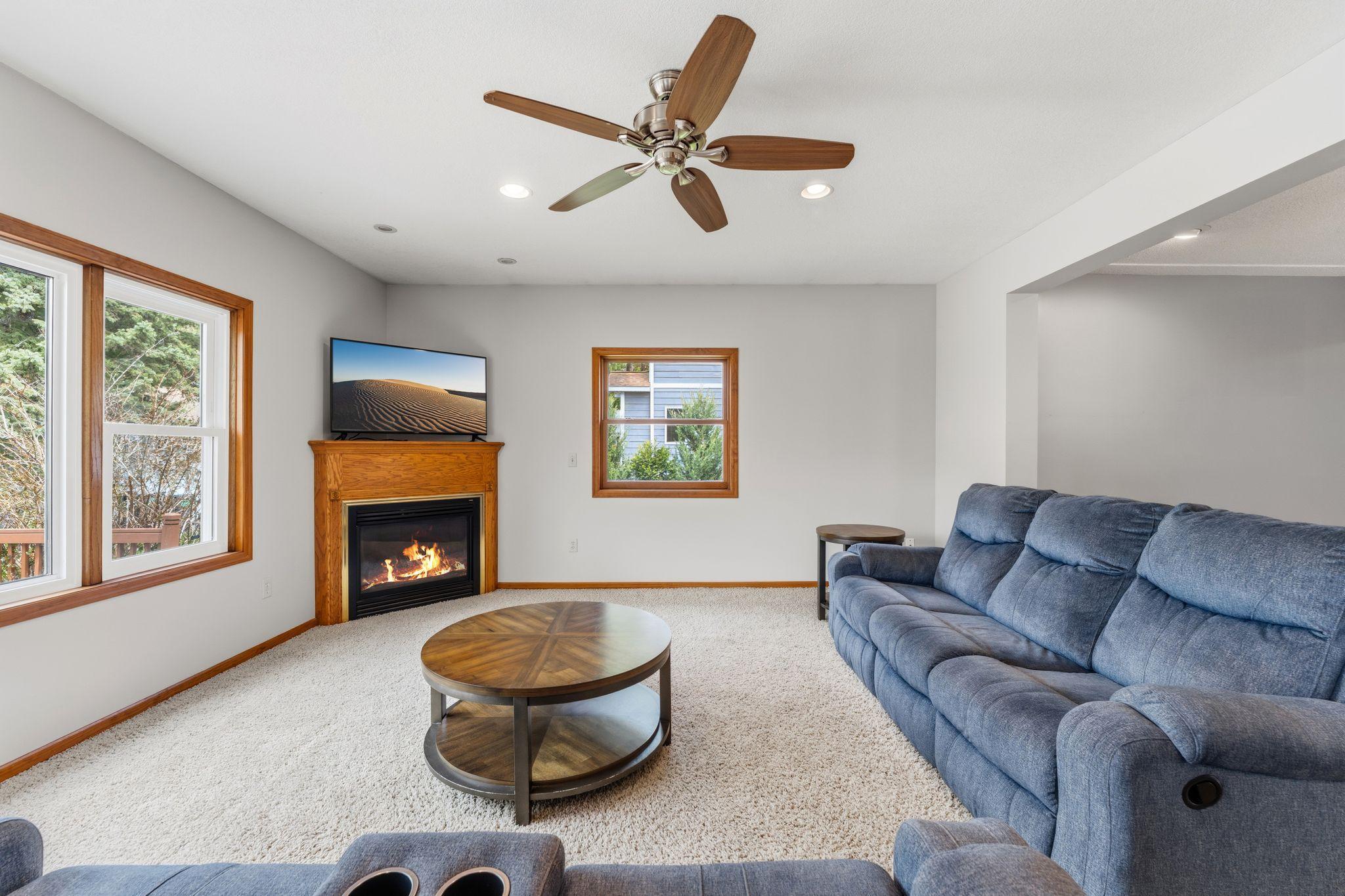 Family Room with Cozy Gas Fireplace