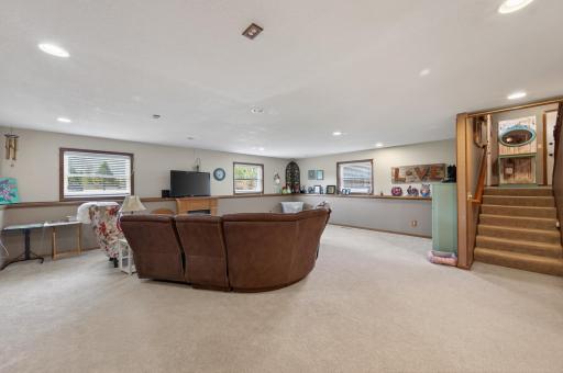 Downstairs, the finished family room extends your living and entertaining space.