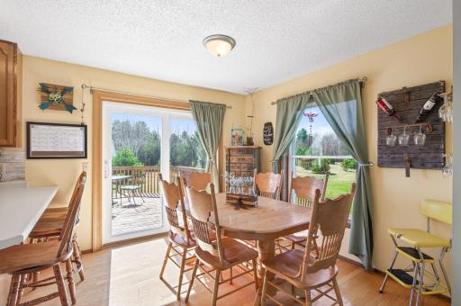 The informal dining area is perfect for formal meals while comfortably accommodating larger gatherings.