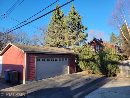 Large garage and parking area