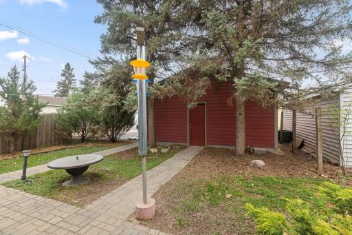 The garage is just a few steps from the back door