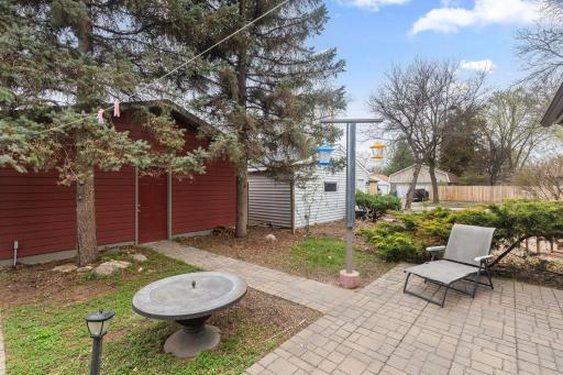 Another view of the patio area as it faces the garage