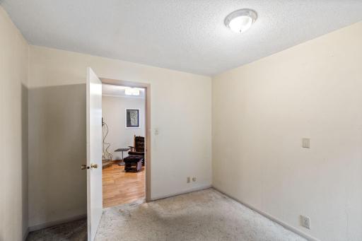 The main floor office door to the living space
