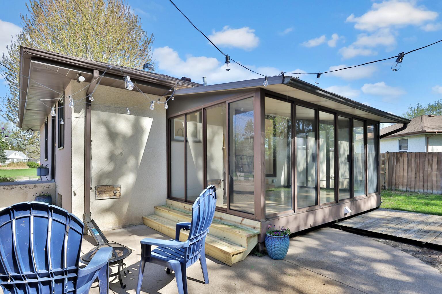 Concrete Patio for Entertaining under the Twinkle Lights!