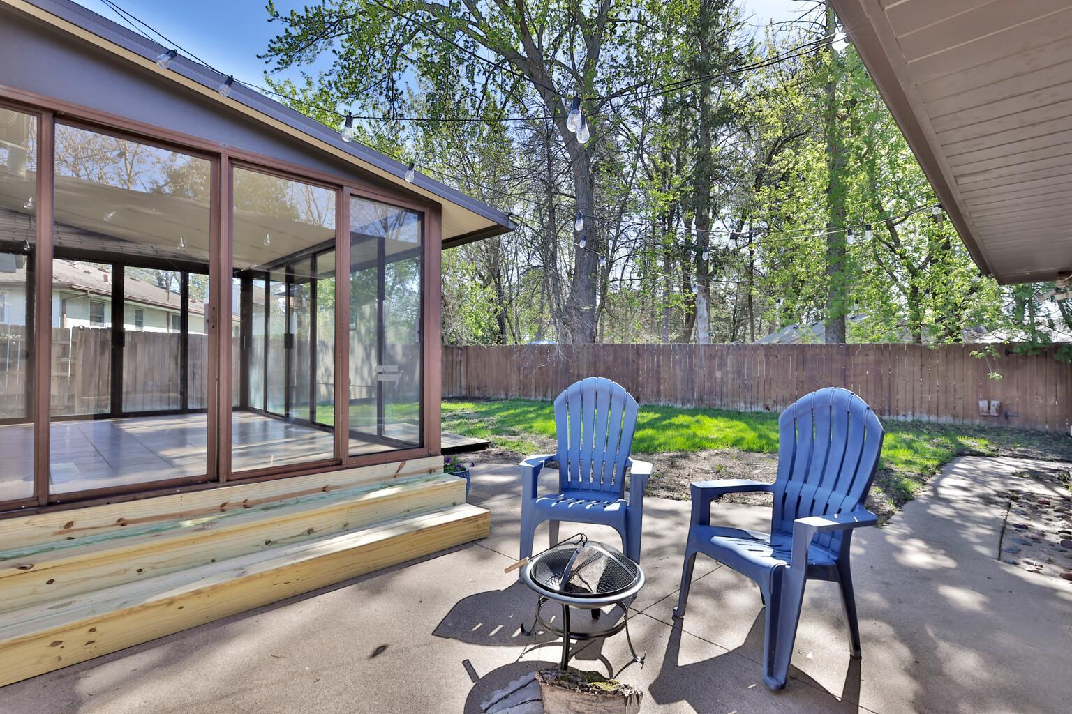Concrete Patio for Entertaining under the Twinkle Lights!