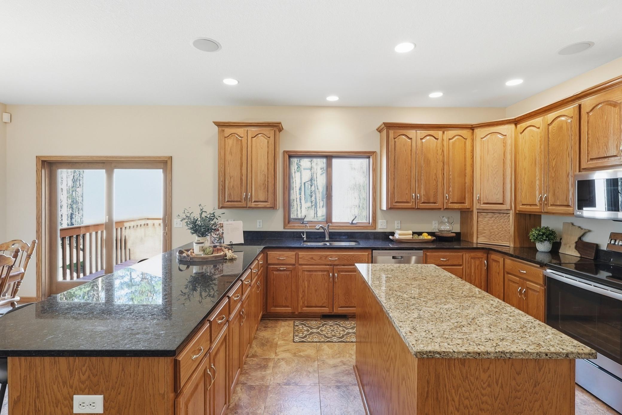 Kitchen with eat0in breakfast counter seating