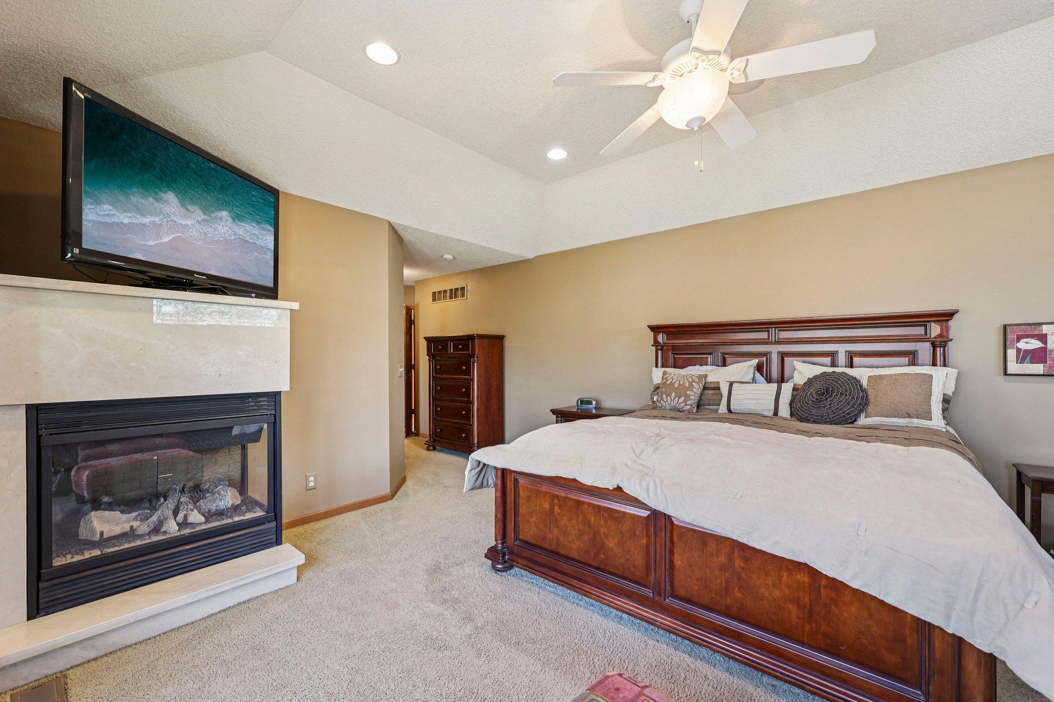 Cozy gas fireplace