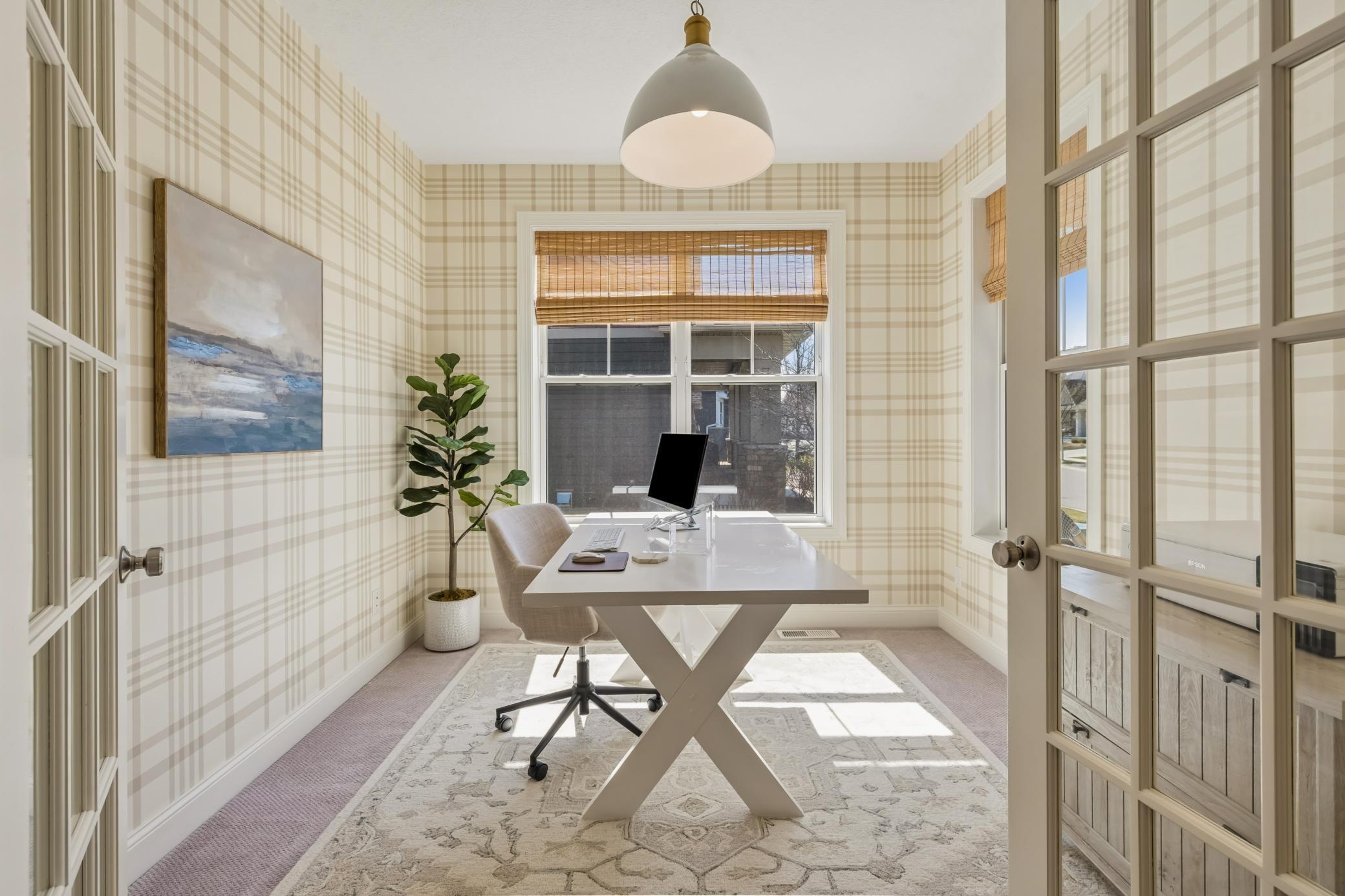 Home office with French Doors