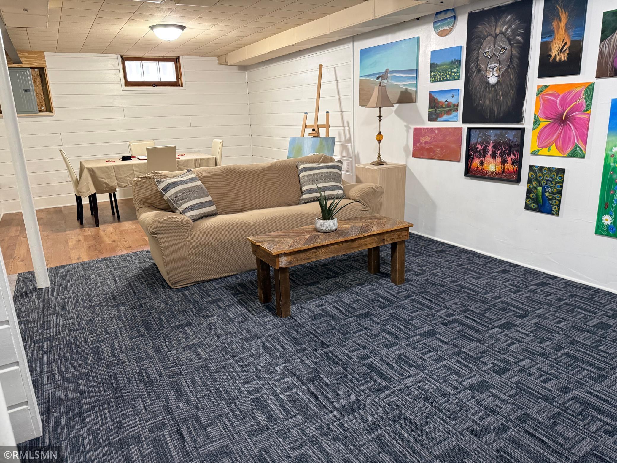 The open layout easily accommodate a variety of set ups from cozy seating areas the game tables or hobby spaces