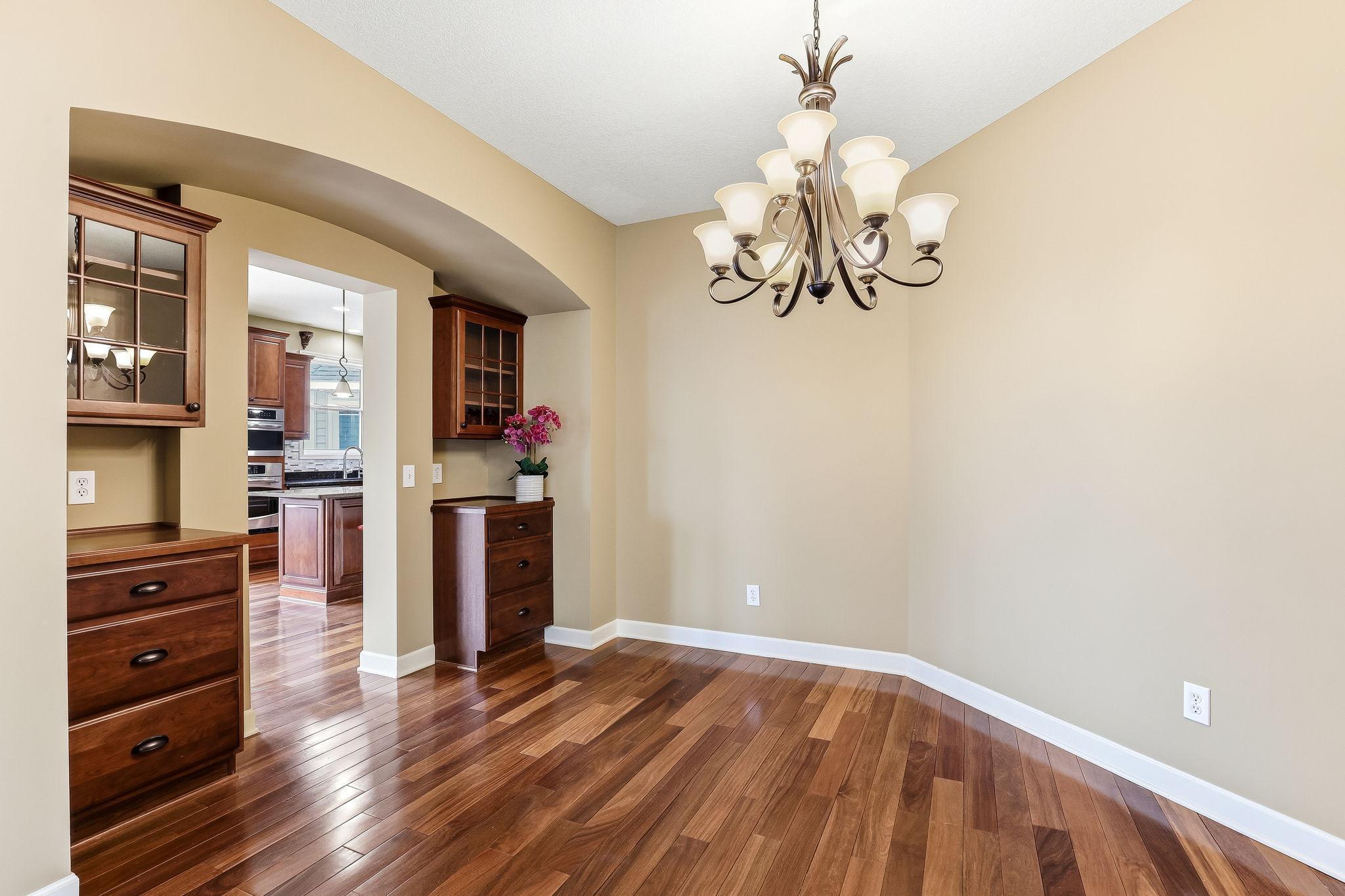 Dining room with build in cabinets