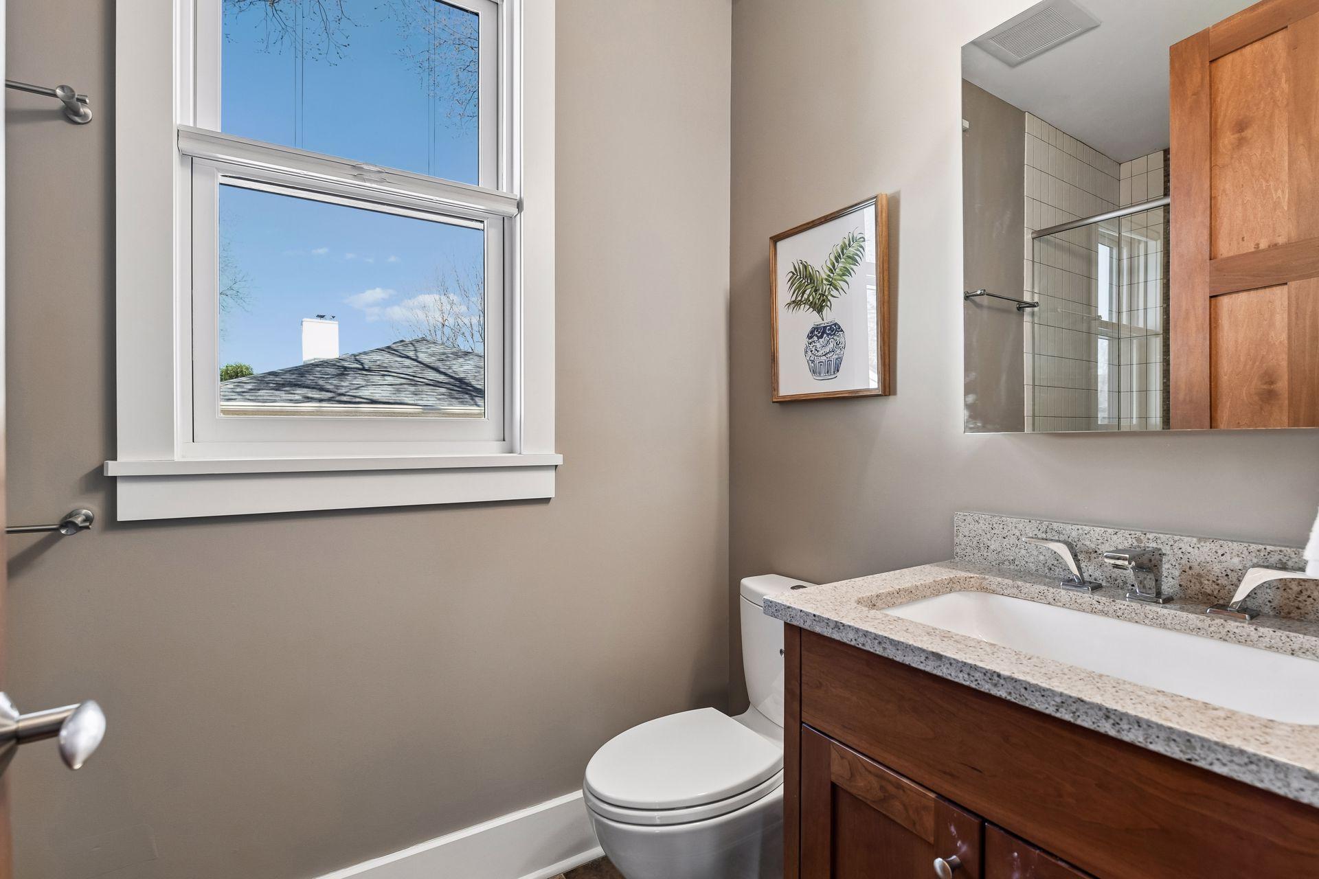 Powder bath off guest bedroom on main level