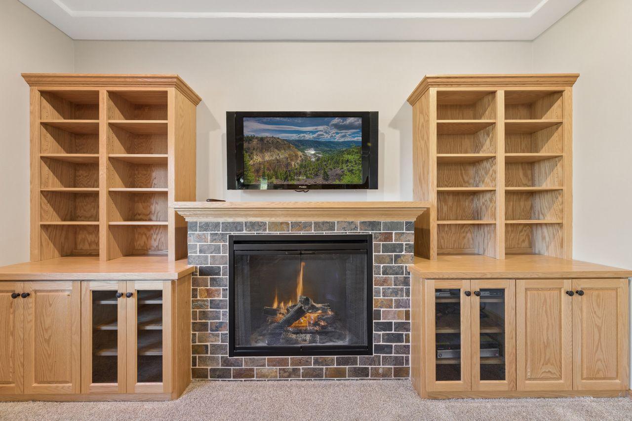 Notice the detail in the built-ins and the tray ceiling!.
