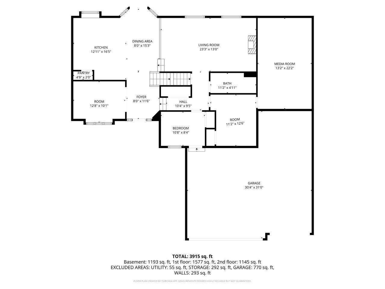 Main level floor plan.