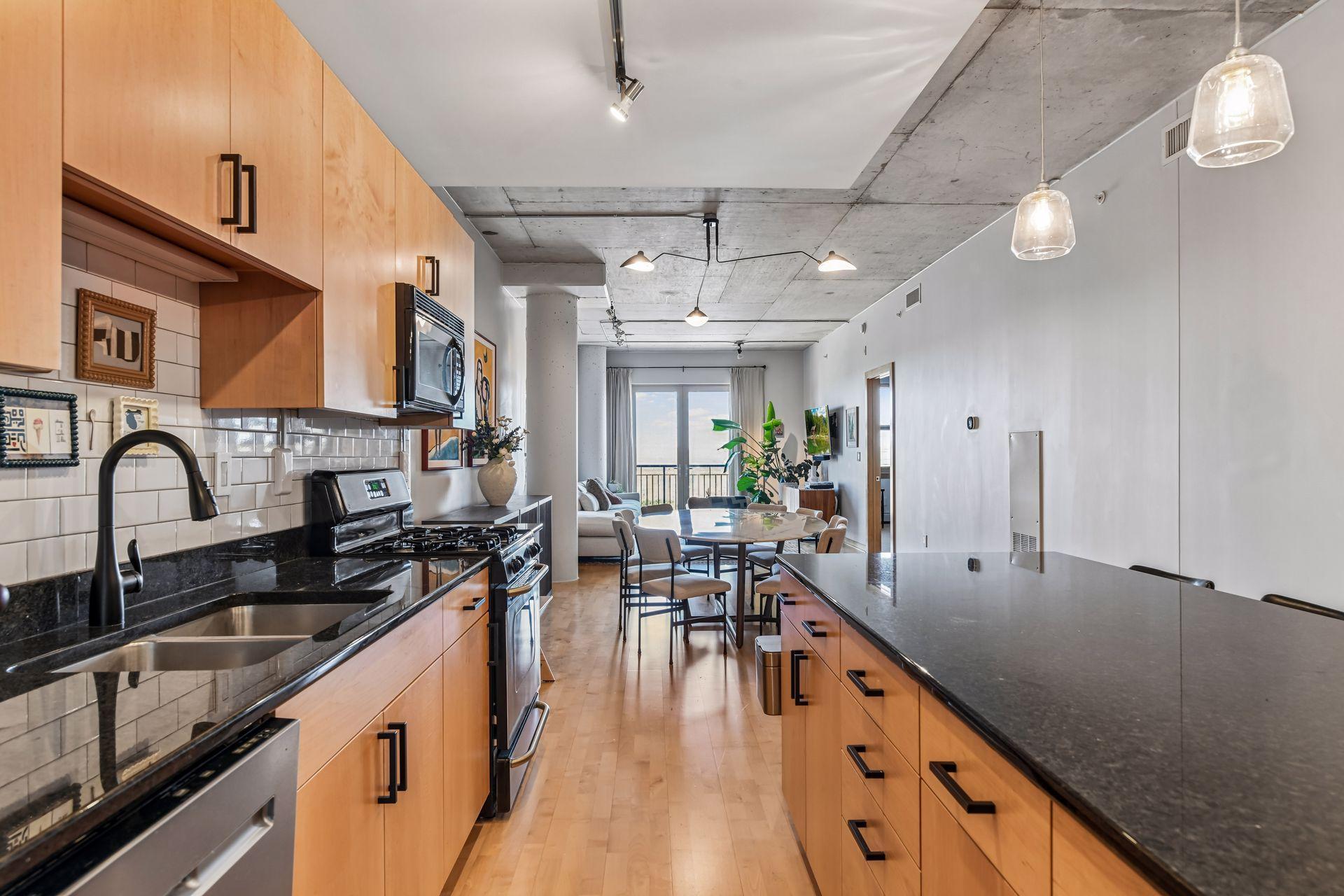 Generous counter space ideal for cooking and gathering.