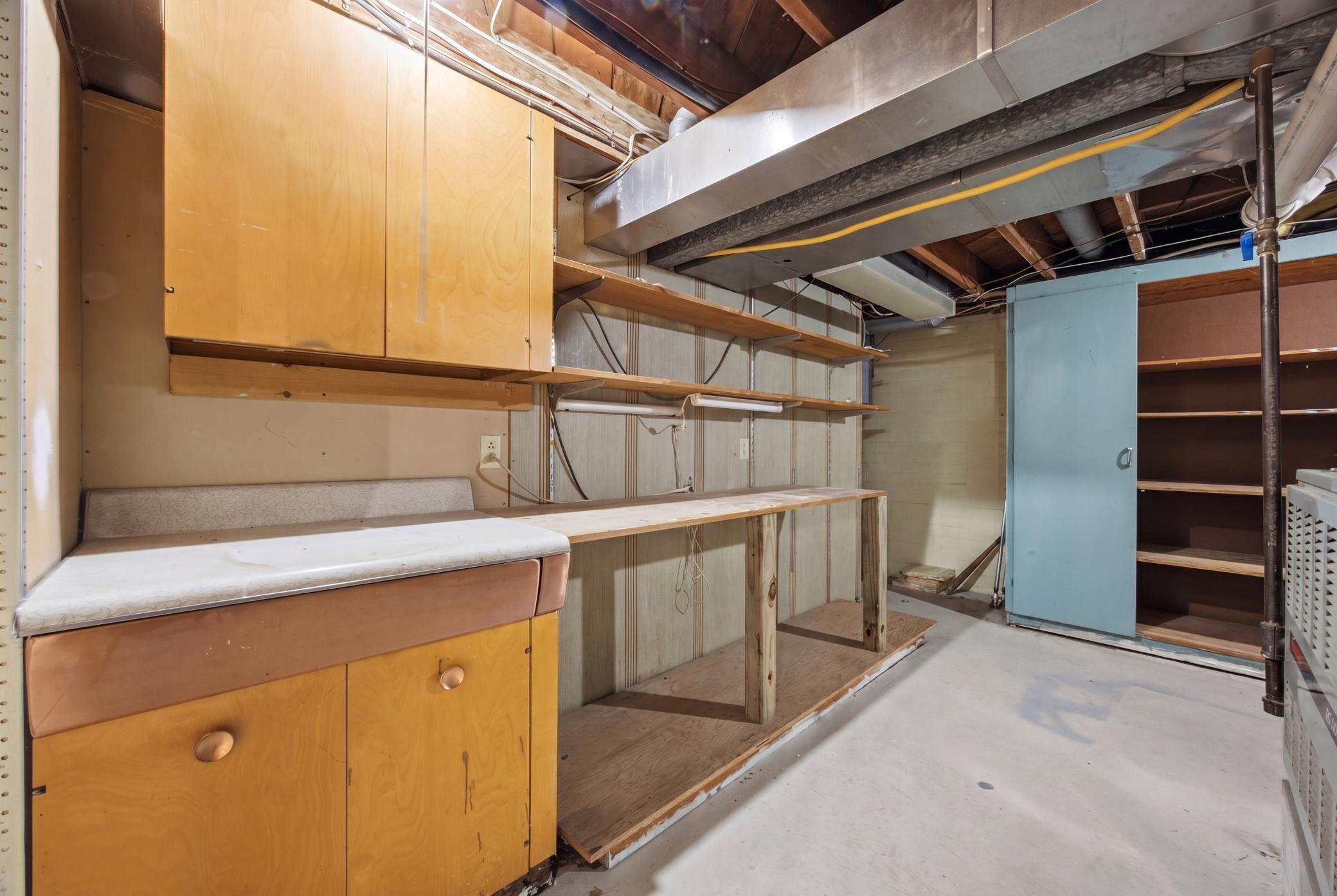 Basement workshop area