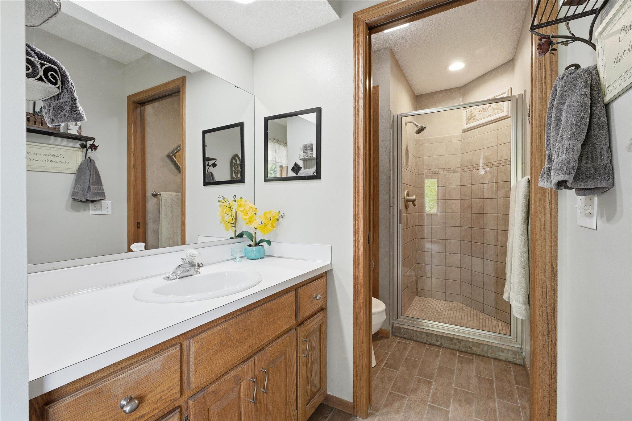 The tile shower and flooring are just another great upgrade.