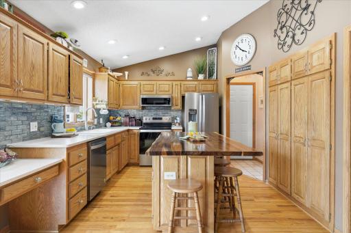 The stainless steel Whirlpool appliances are only three years old.