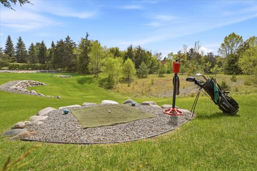 Here is the "long game" tee box, and it even has a ball cleaner!