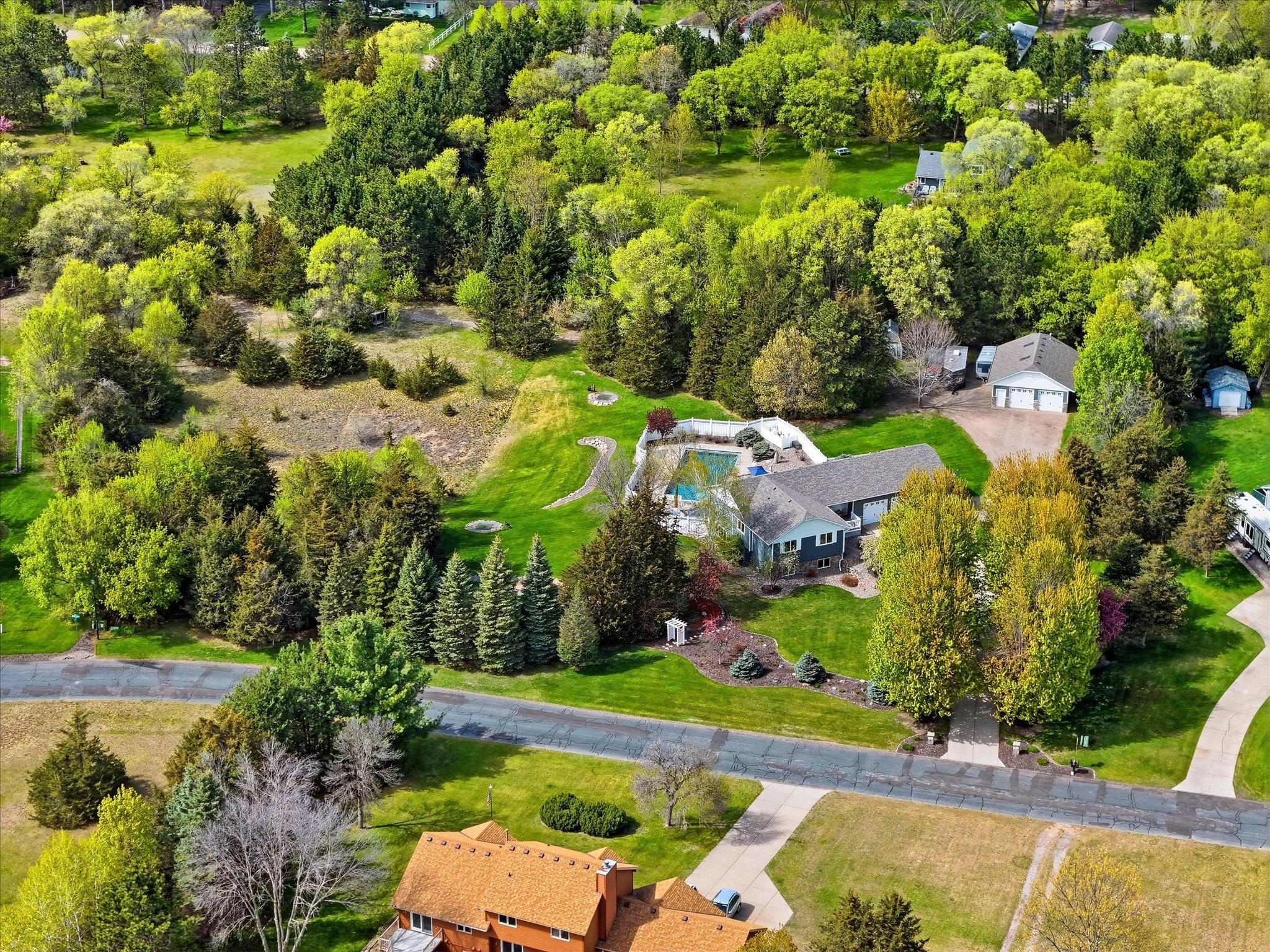 The privacy out back makes 2.73 acres feel like a lot more than 2.73 acres!