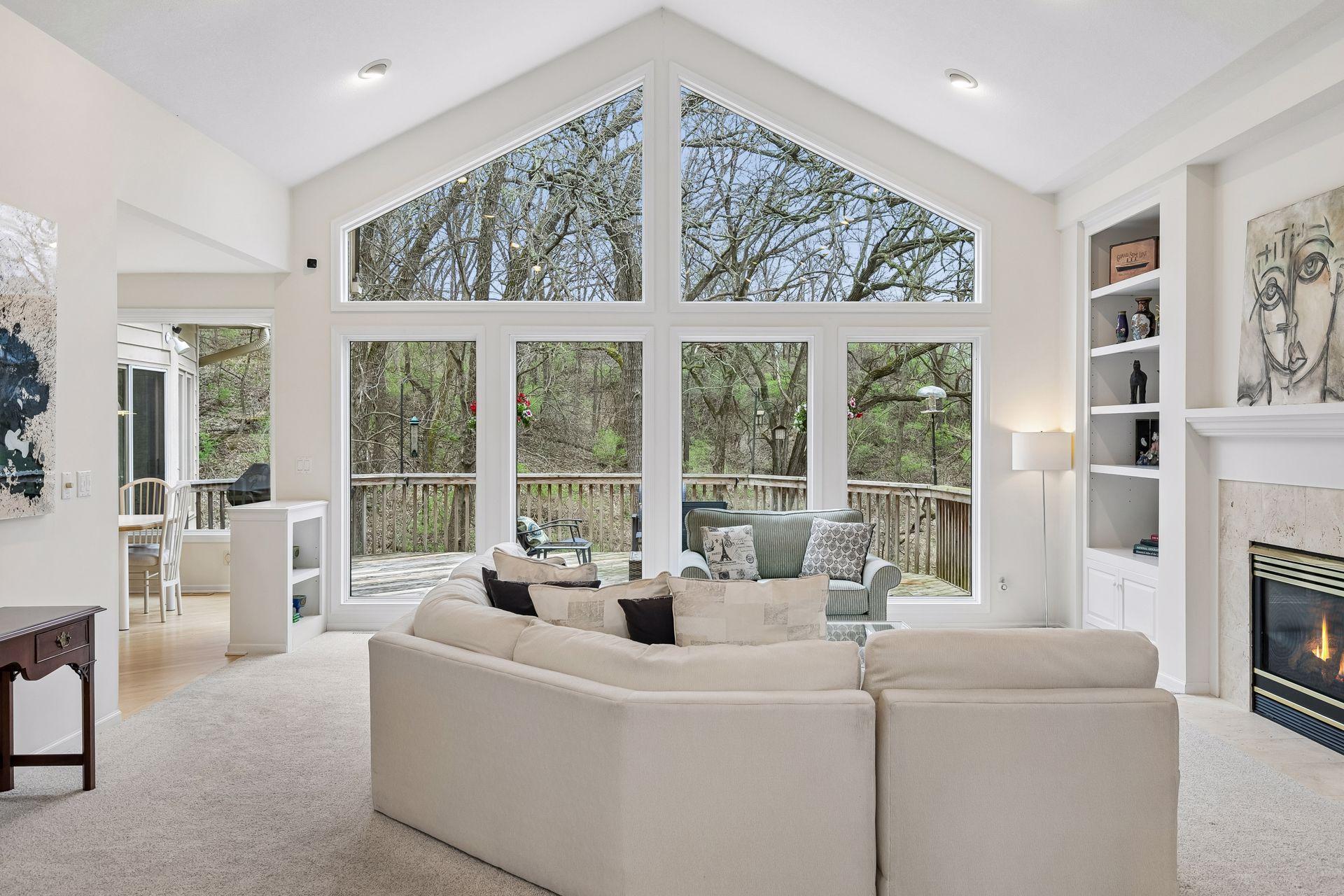 Amazing views out floor to ceiling windows