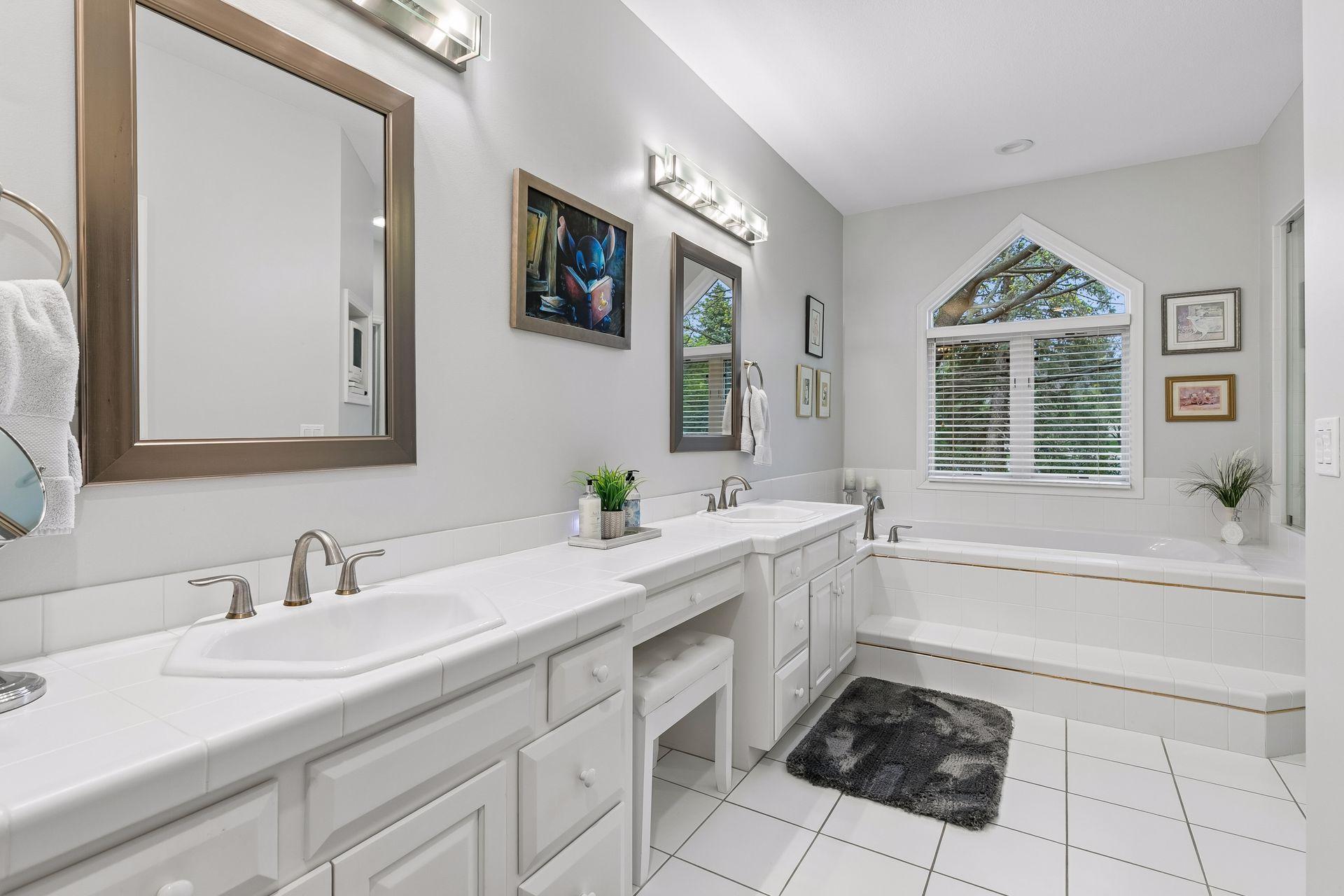 Double Sink, large counter space with additional built ins not shown