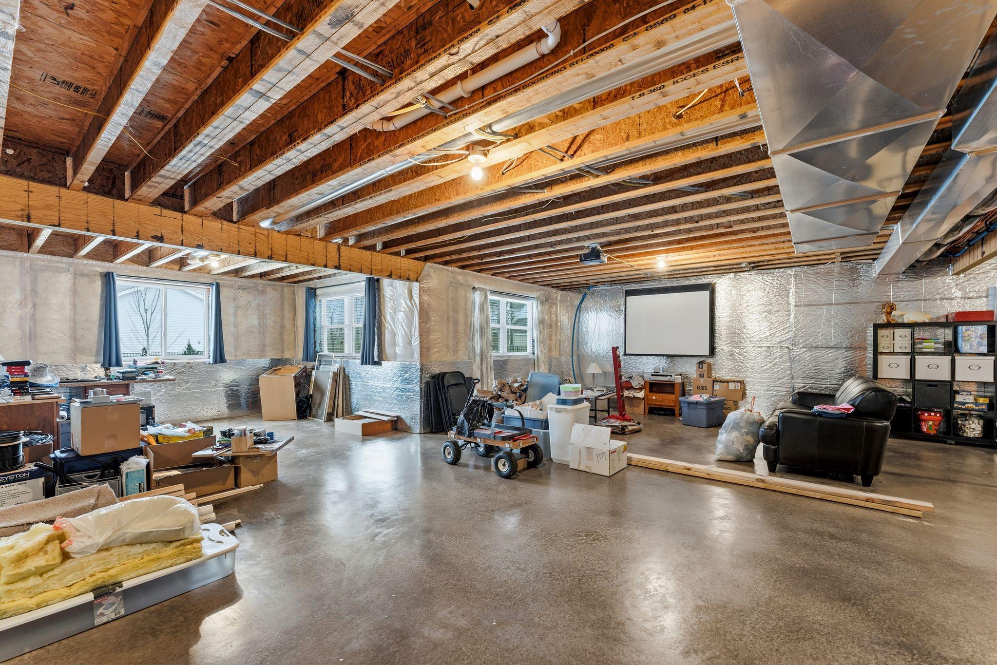 Expansive Unfinished Basement for INSTANT EQUITY