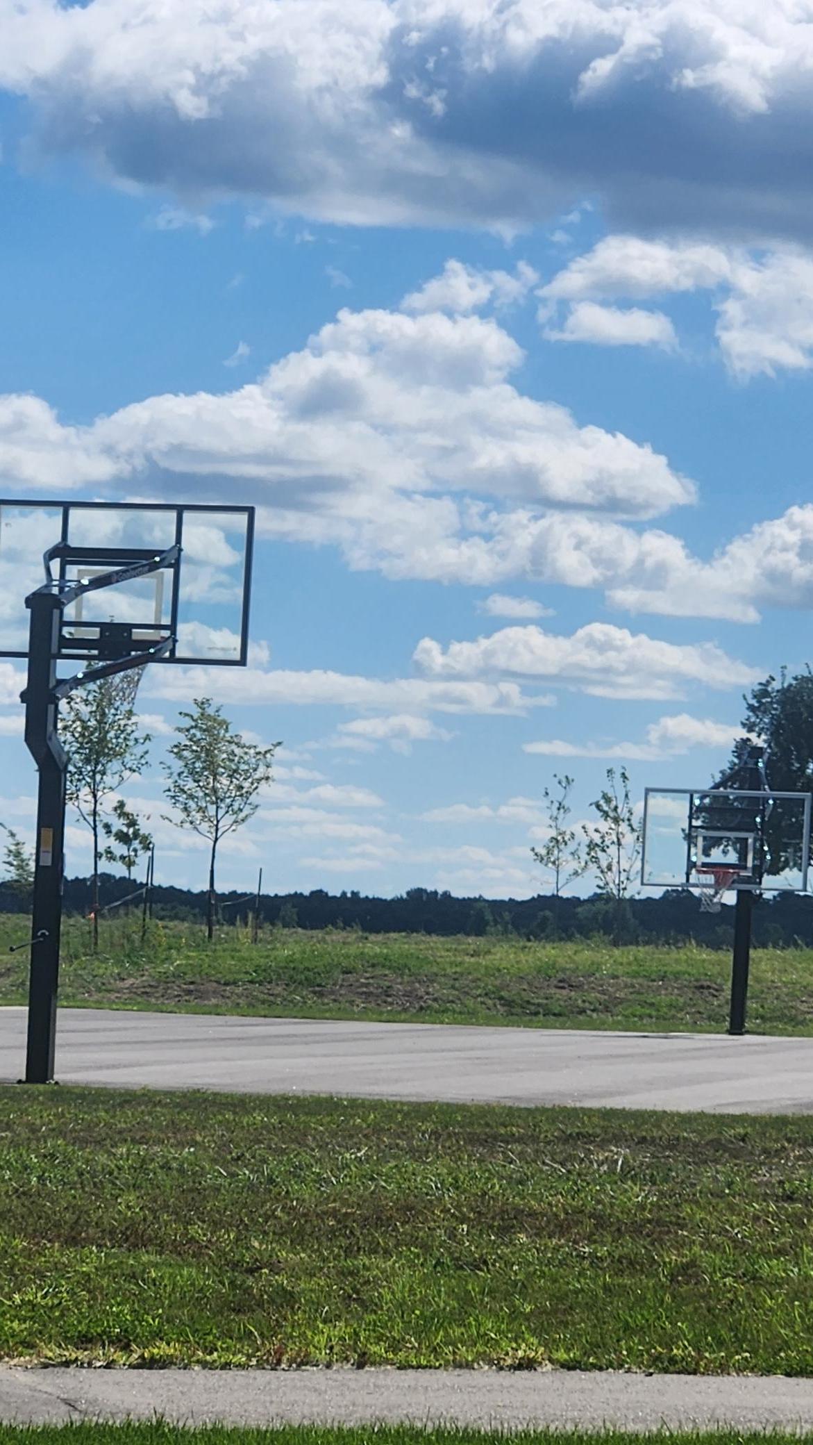 Basketball Court with adjustable hoops