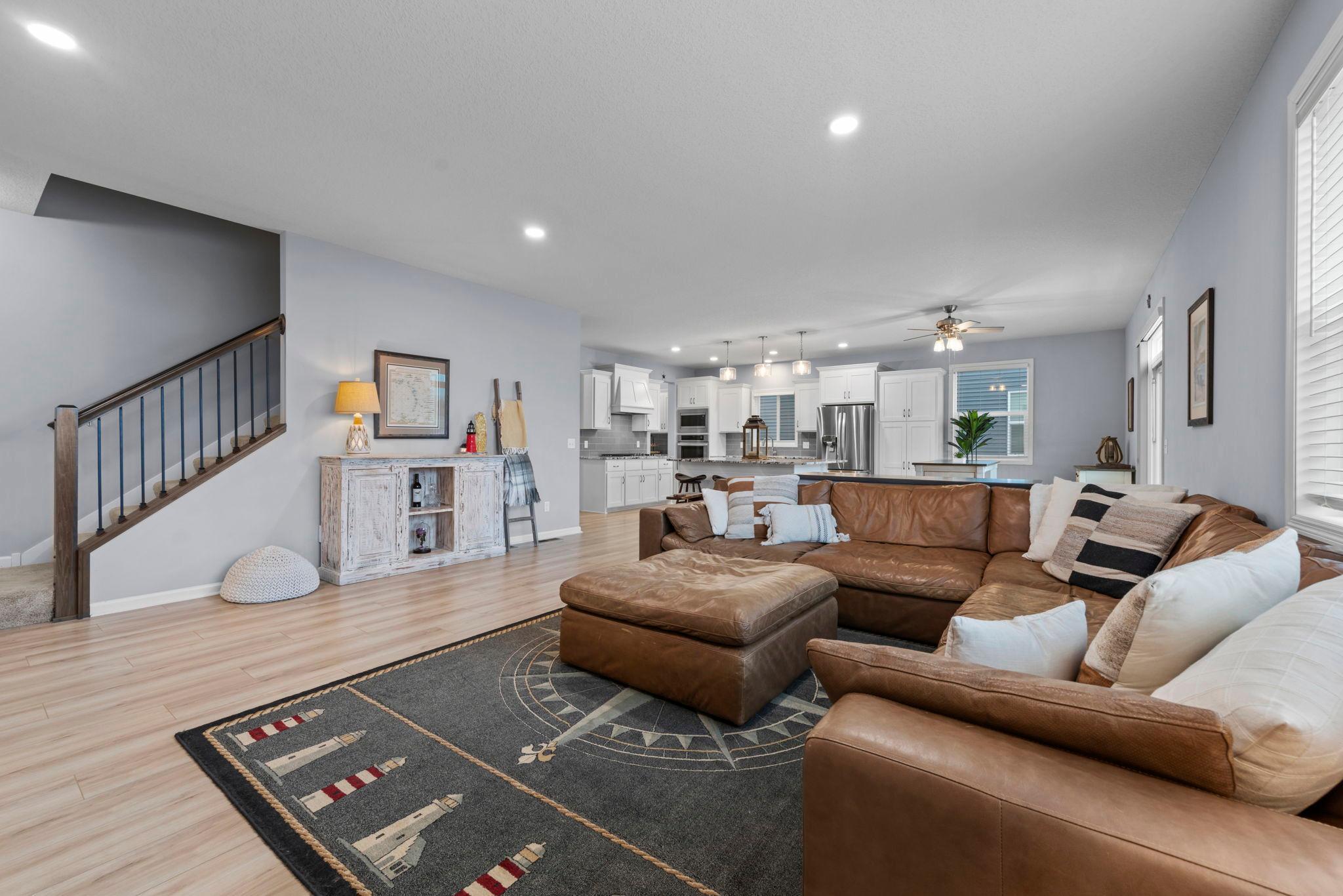 Upgraded lighting, new flooring, added electrical, custom and professionally done