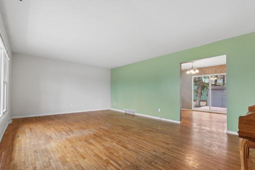 Spacious Living Room with Hardwood Floors