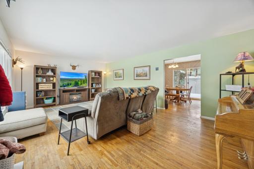 Spacious Living Room with Hardwood Floors
