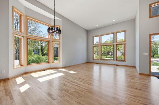This area offers flexible space for both living and dining arrangements.