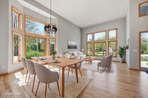 Virtual staging helps illustrate the potential of this space for everyday living and entertaining.