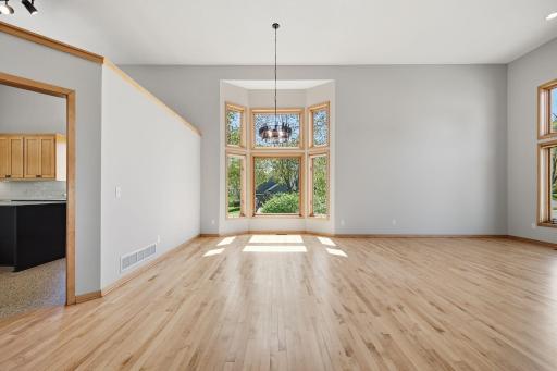 A perfect location for a dining table, ideal for gatherings and daily meals.