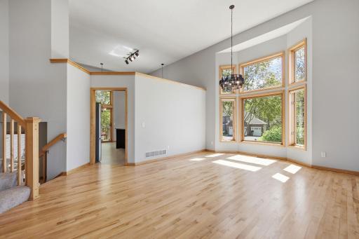 The dining area flows seamlessly into the kitchen for easy entertaining.