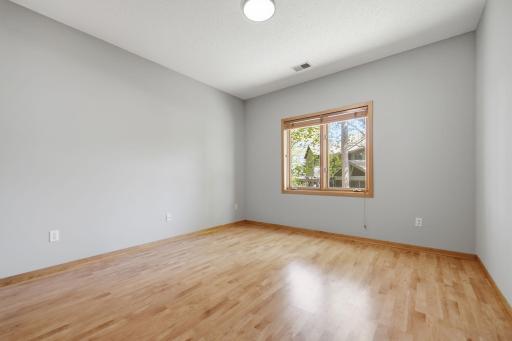 Main-level bedroom offering flexible use as a guest room or office.
