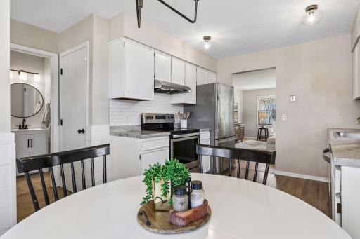 Seamless flow from the dining area into the kitchen for easy living and entertaining.